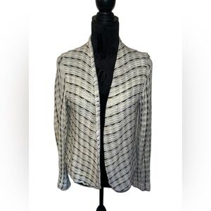 Ace & Jig Metallic Striped Open-Front Organic Cotton Jacket- Small